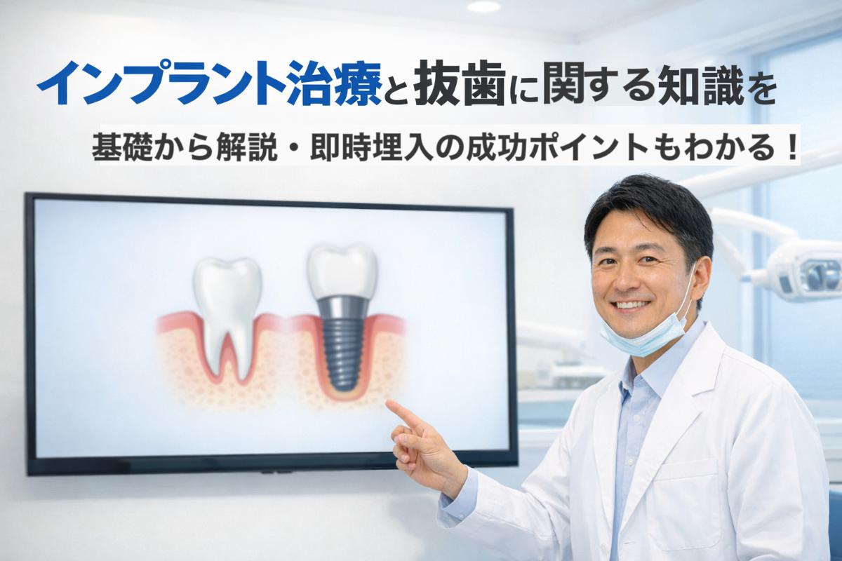 インプラント治療と抜歯に関する知識を基礎から解説・即時埋入の成功